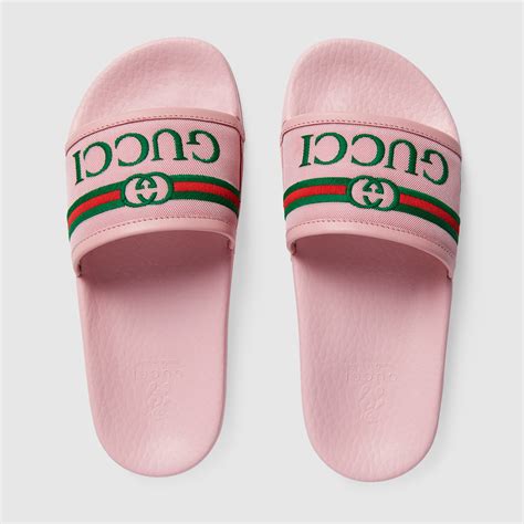 pic of gucci slides girls|Gucci colorful slides.